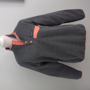 Patagonia Synchilla Snap T Fleece Pullover Grey Women size Medium Cozy